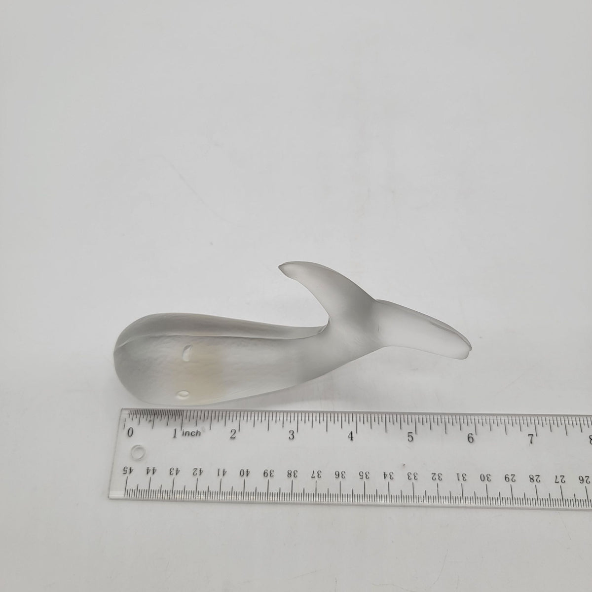 European Collection West Germany Frosted Lead Crystal Whale Sculpture