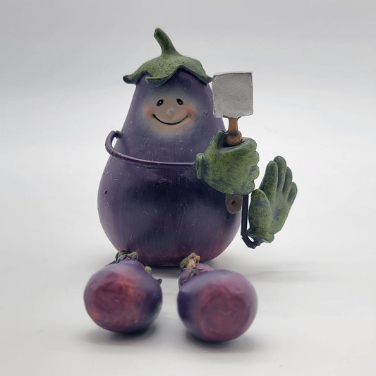 1980s Anthropomorphic Eggplant Chef Shelf Sitter