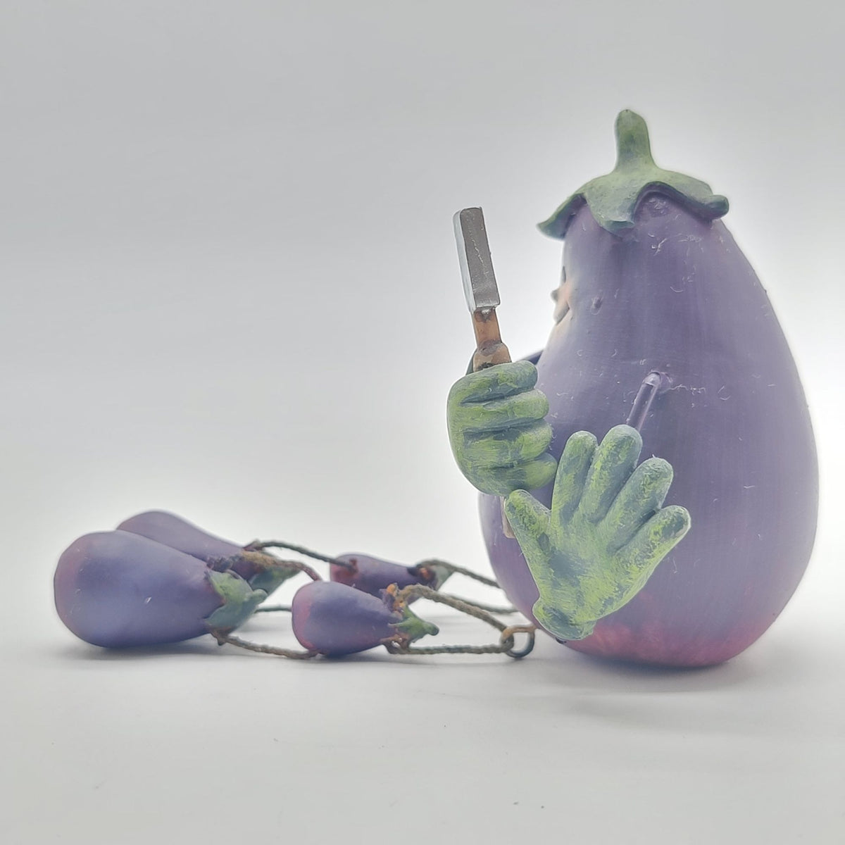 1980s Anthropomorphic Eggplant Chef Shelf Sitter