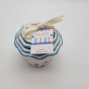 Rae Dunn by Magenta Nesting Measuring Cups Blue Floral Set NEW