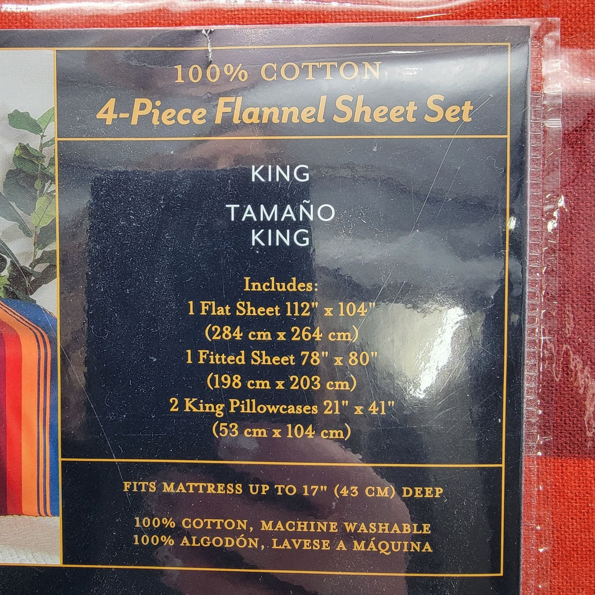 Pendleton 4-Piece King Flannel Sheet Set 100% Turkish Cotton NEW