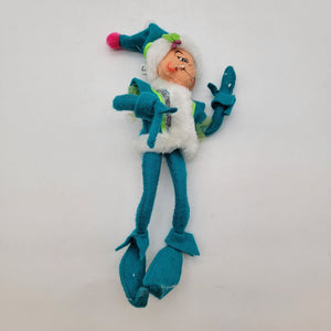 Annalee Vintage 11" Winter Whimsy Boy Elf Doll With Festive Outfit