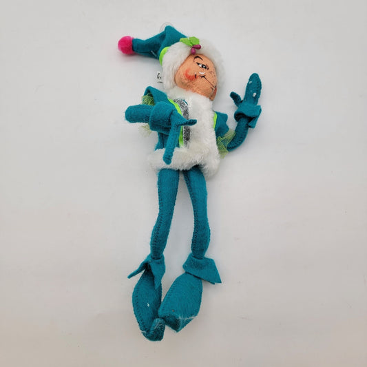 Annalee Vintage 11" Winter Whimsy Boy Elf Doll With Festive Outfit