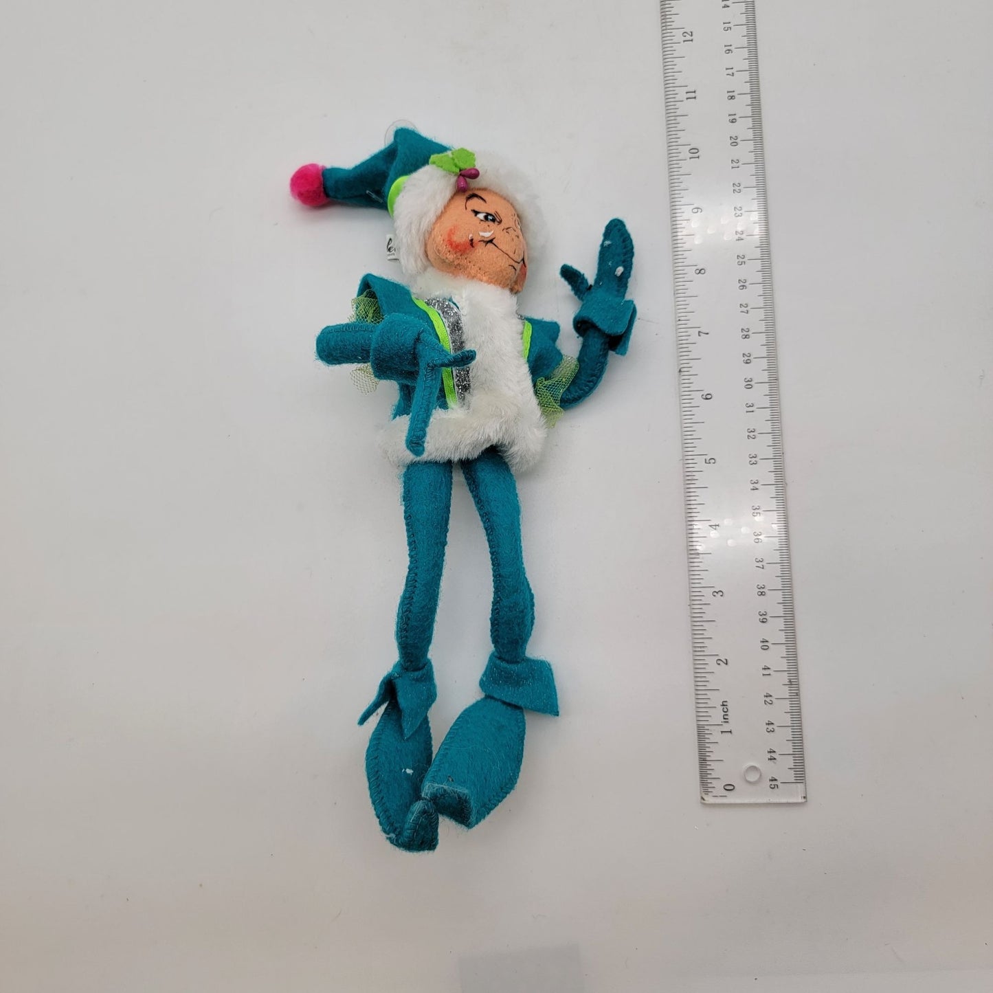 Annalee Vintage 11" Winter Whimsy Boy Elf Doll With Festive Outfit