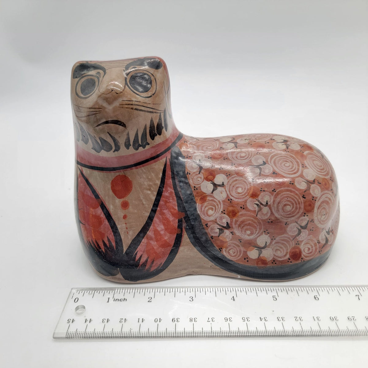 Large Tonala Jalisco Mexican Pottery Cat Vintage Sculpture