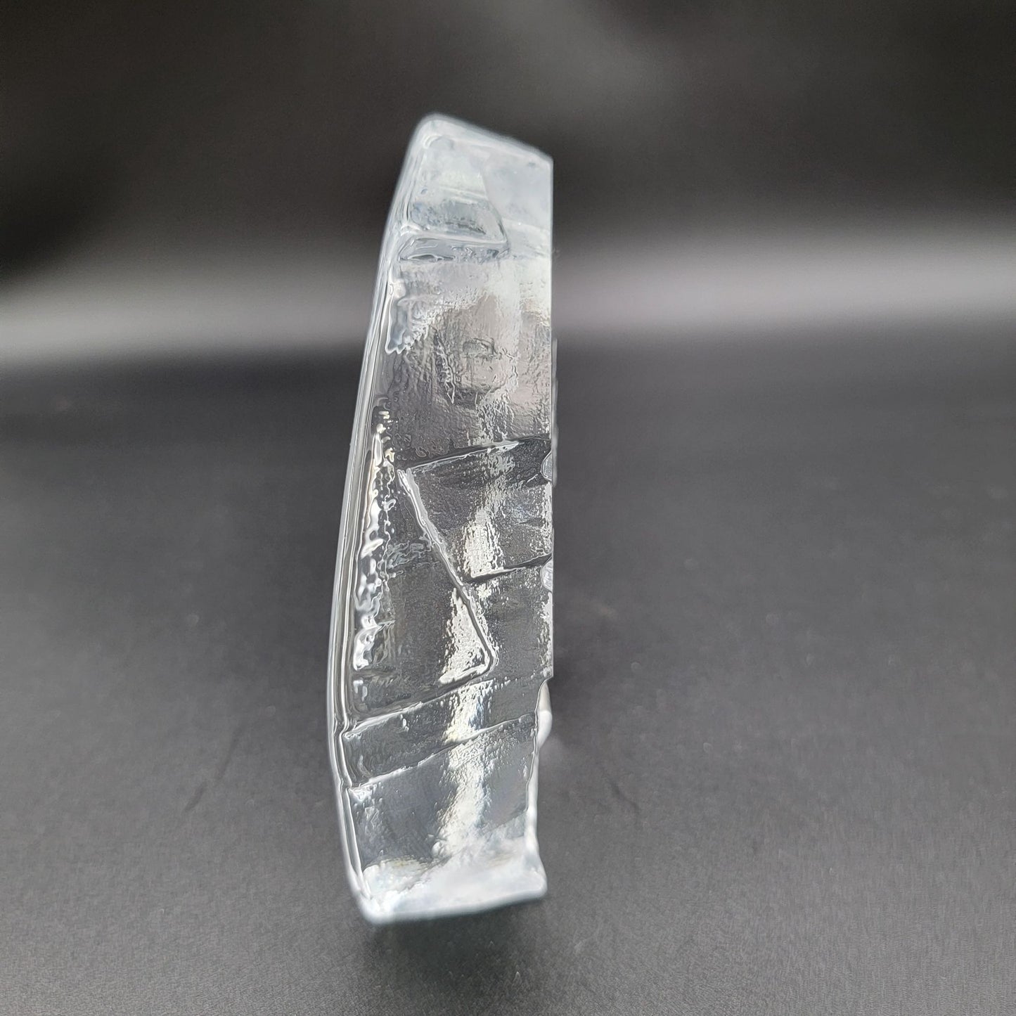 Signed Nybro Intaglio Crystal Alaska Polar Bear & Seal Paperweight