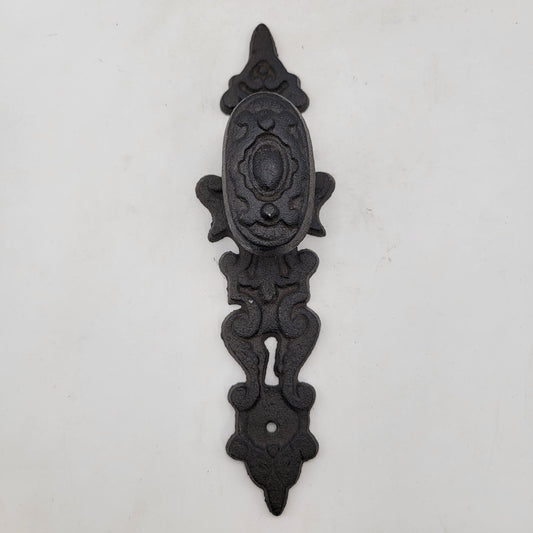 Vintage Cast Iron Door Knob Backplate Ornate Design