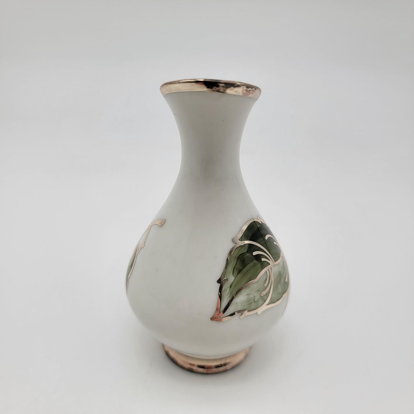 Vintage Veyhl Silberporzellan Silver-Overlay Porcelain Ewer Vase