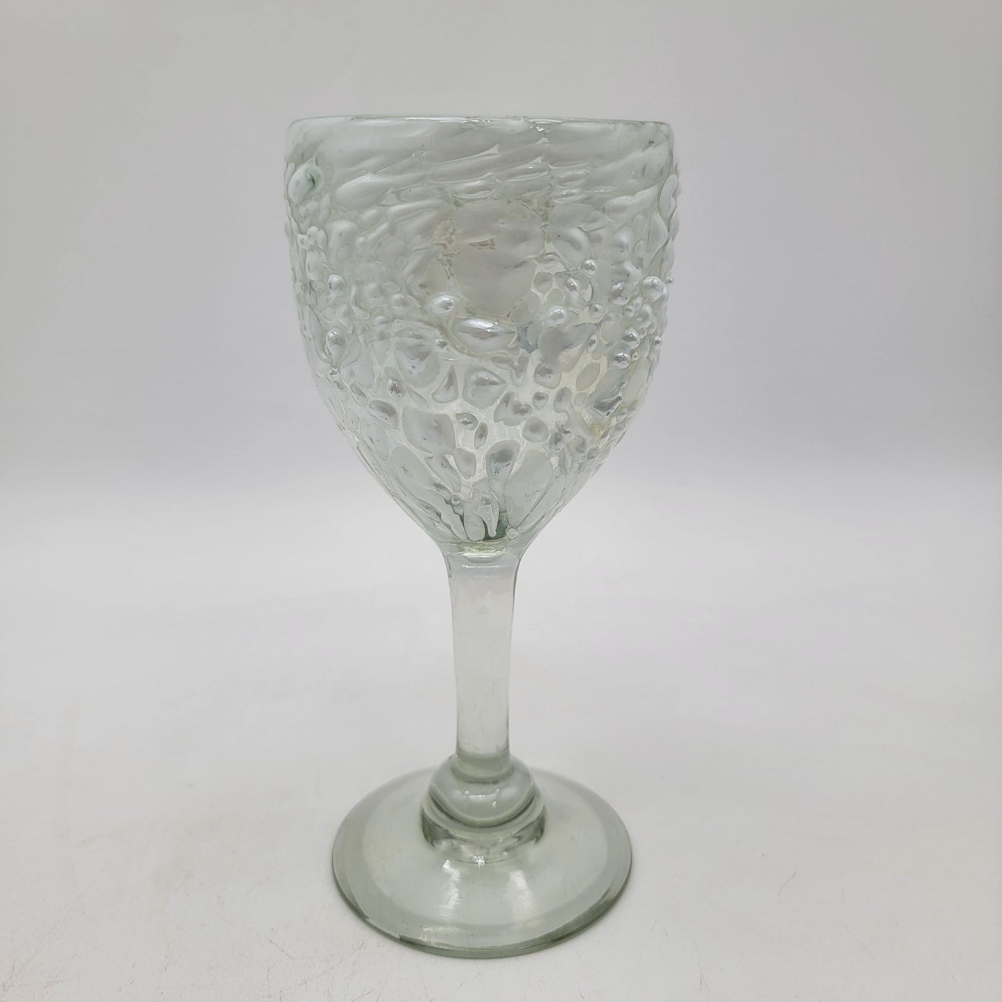 White Graniti Art Glass Wine Glass