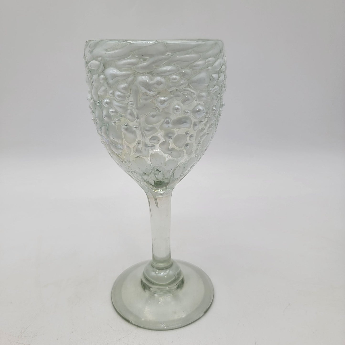 White Graniti Art Glass Wine Glass