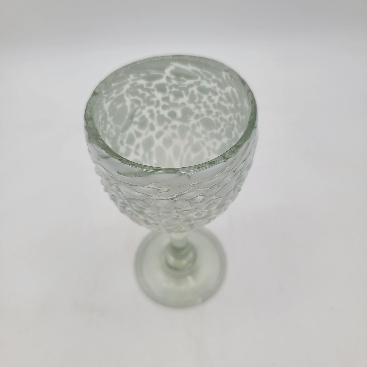 White Graniti Art Glass Wine Glass