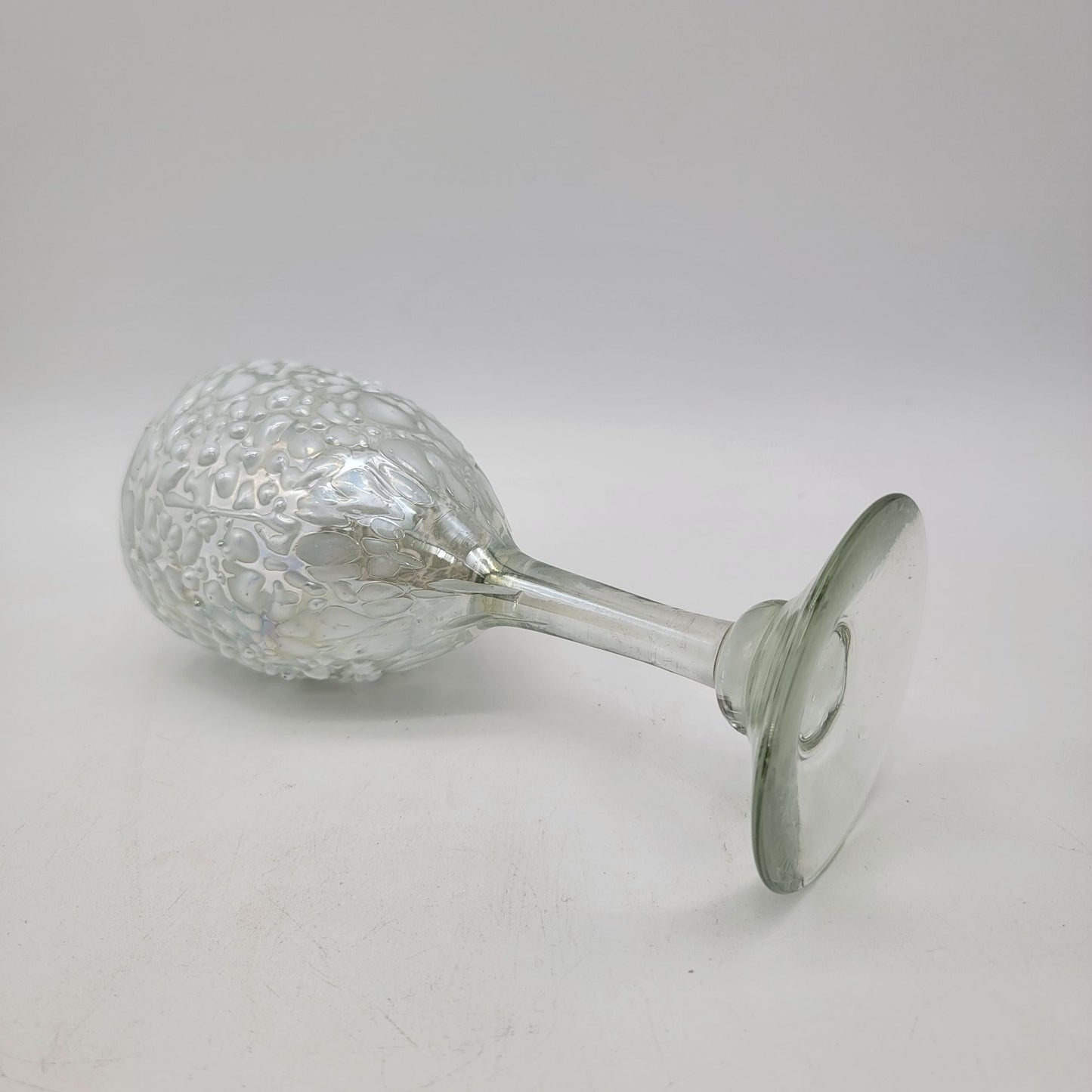 White Graniti Art Glass Wine Glass