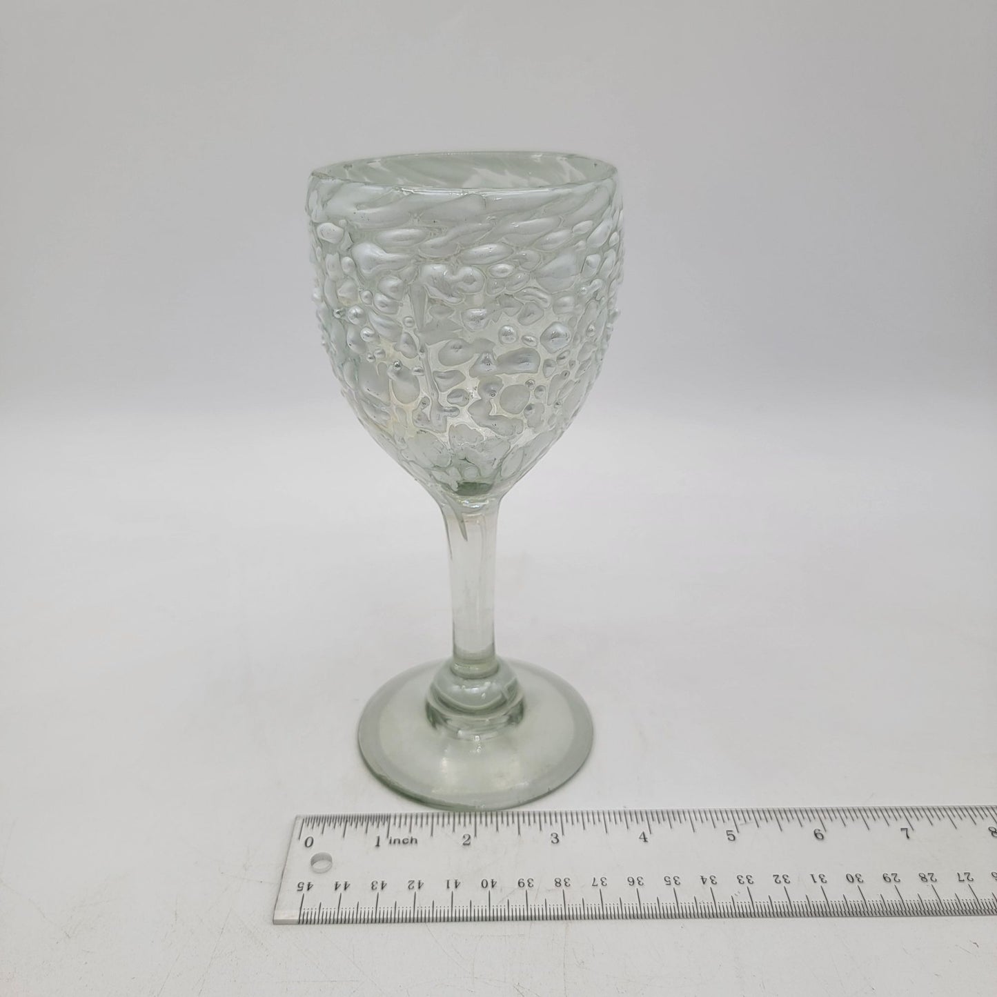 White Graniti Art Glass Wine Glass
