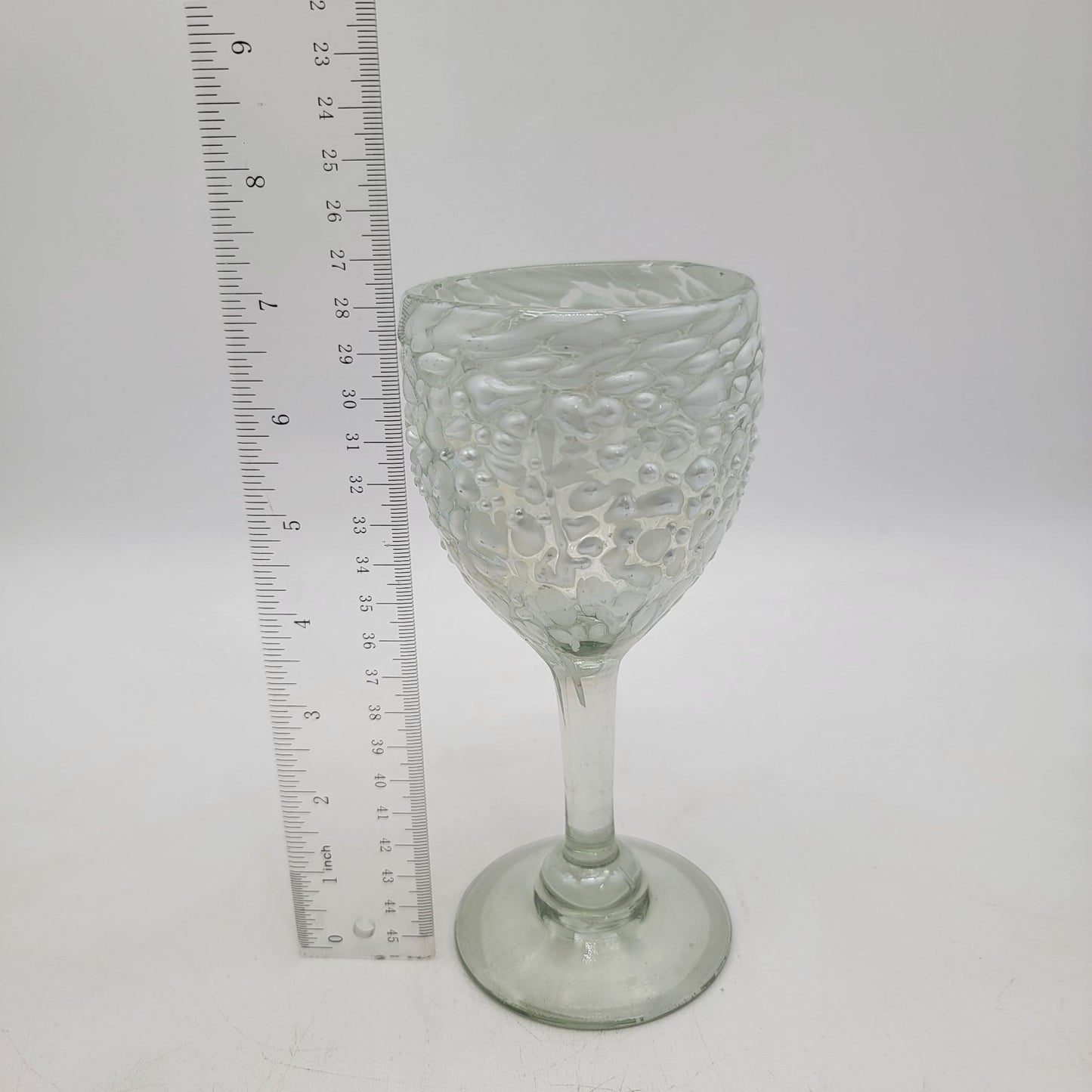 White Graniti Art Glass Wine Glass