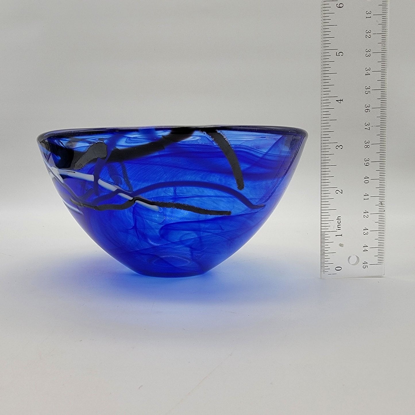Pair Of Kosta Boda Atoll Blue Glass Bowls By Anna Ehrner
