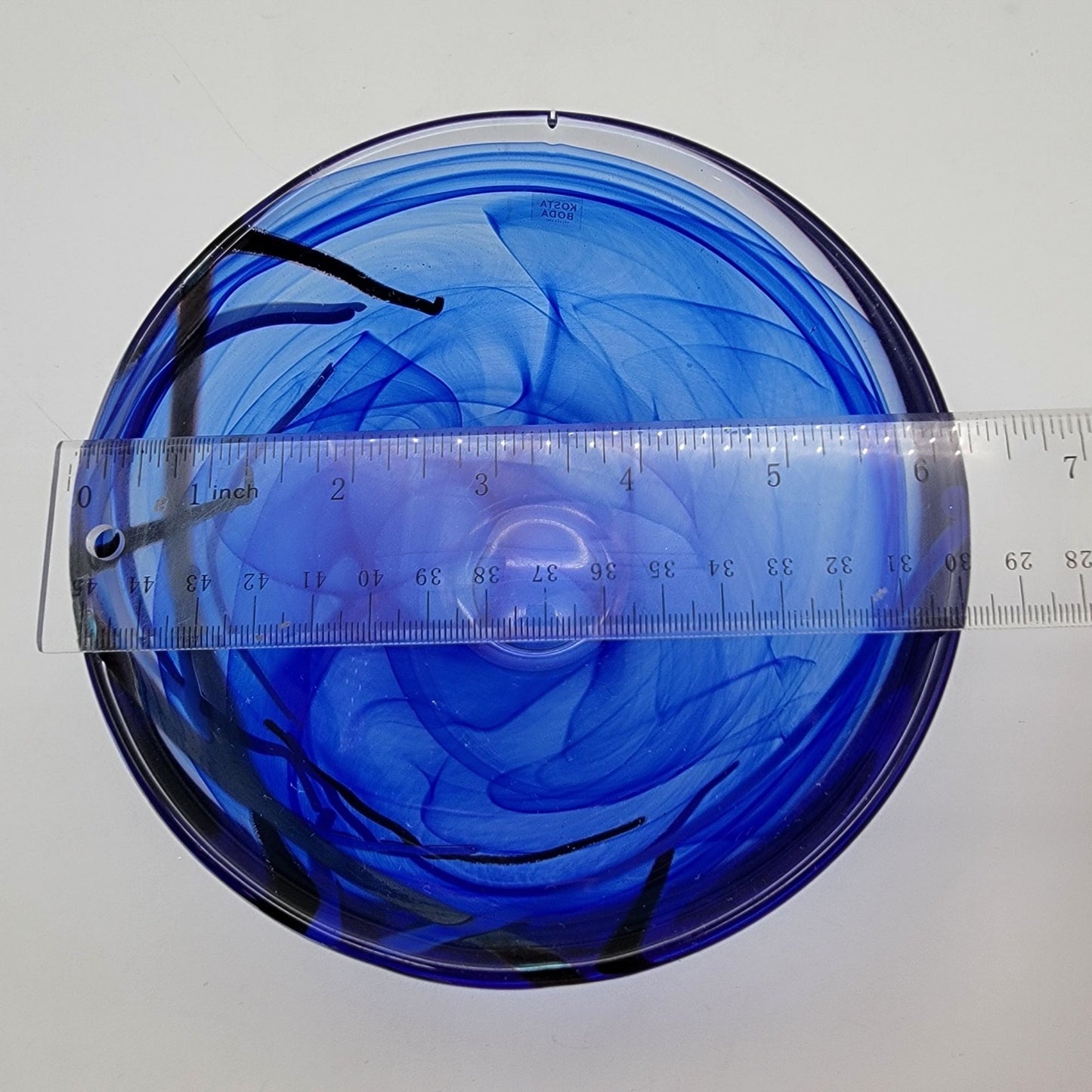 Pair Of Kosta Boda Atoll Blue Glass Bowls By Anna Ehrner