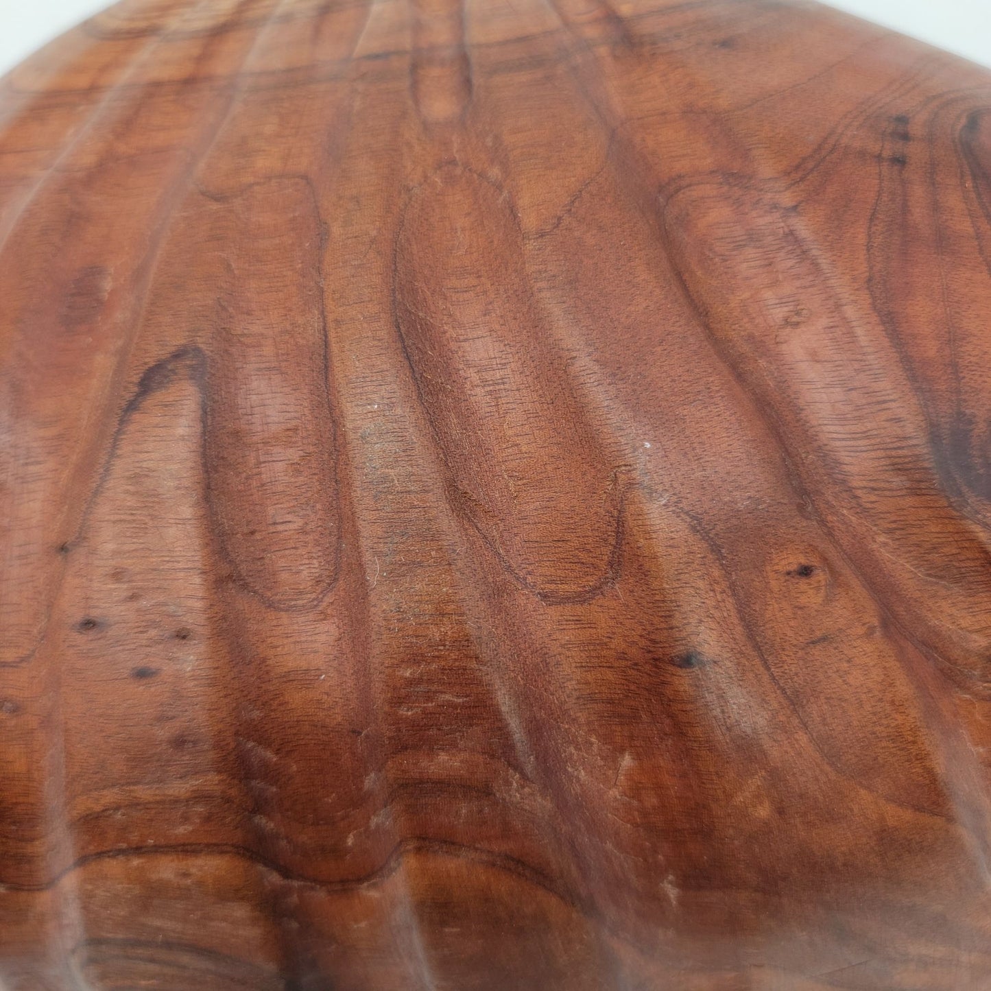 Hand Carved Wood Clam Shell Bowl