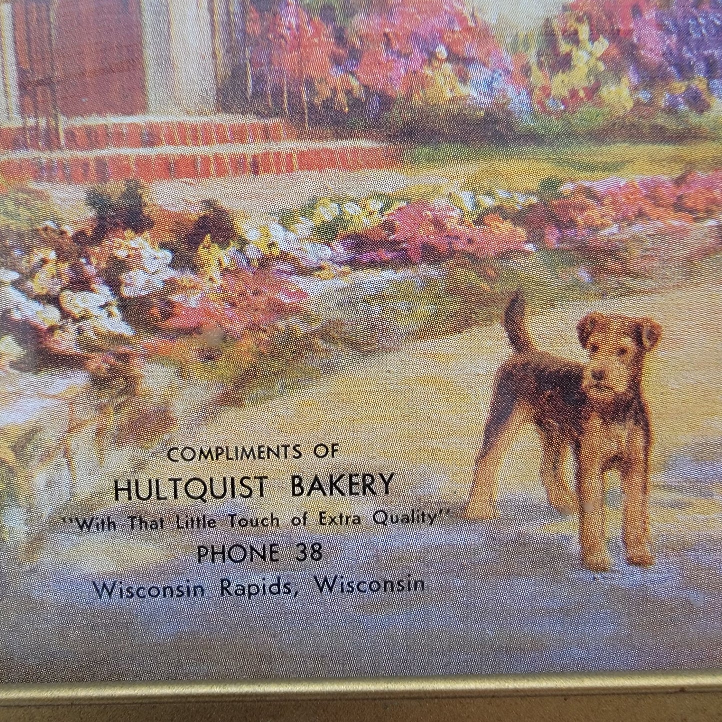 Vintage 1940s Hultquist Bakery Advertising Print With Thermometer