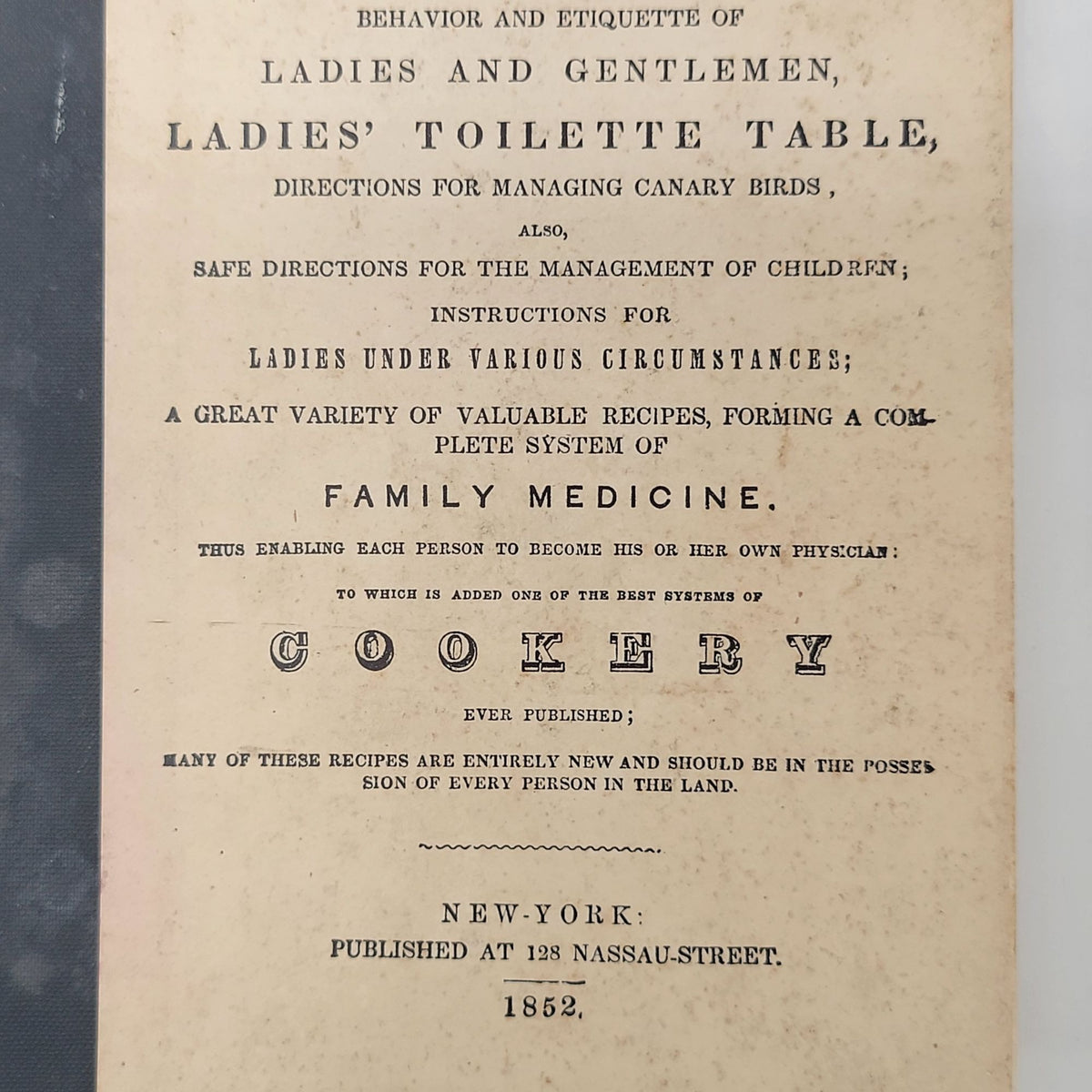 Ladies Indispensable Assistant 1852 Hardcover