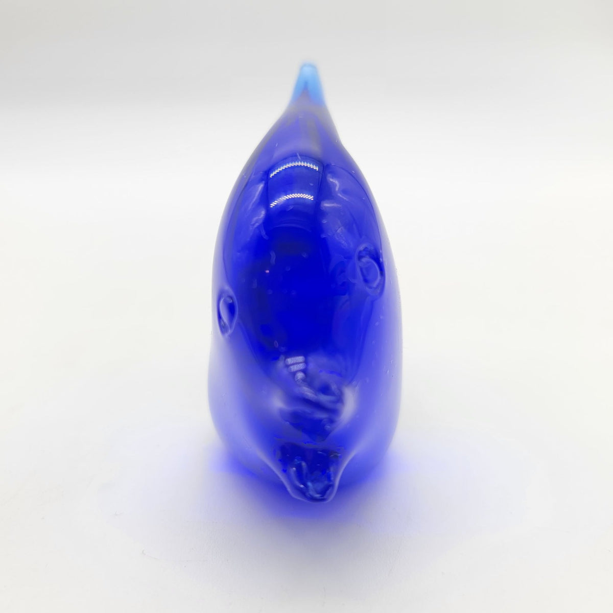 Cobalt Blue Glass Fish Paperweight Figure
