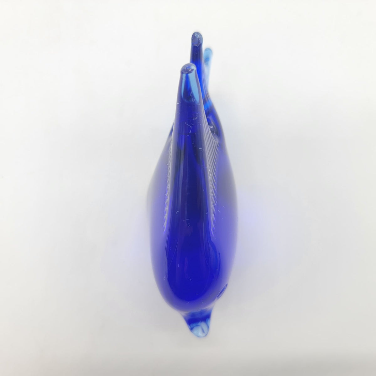 Cobalt Blue Glass Fish Paperweight Figure