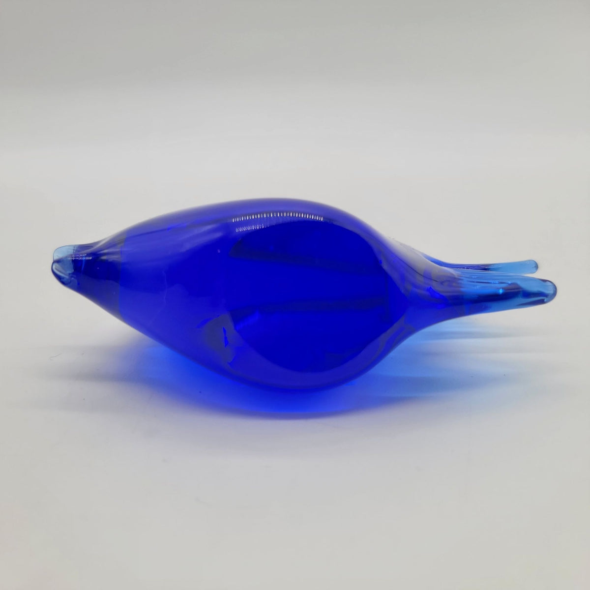 Cobalt Blue Glass Fish Paperweight Figure