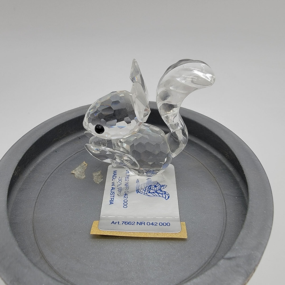 Vintage Swarovski Silver Crystal Squirrel Figurine Retired With Box