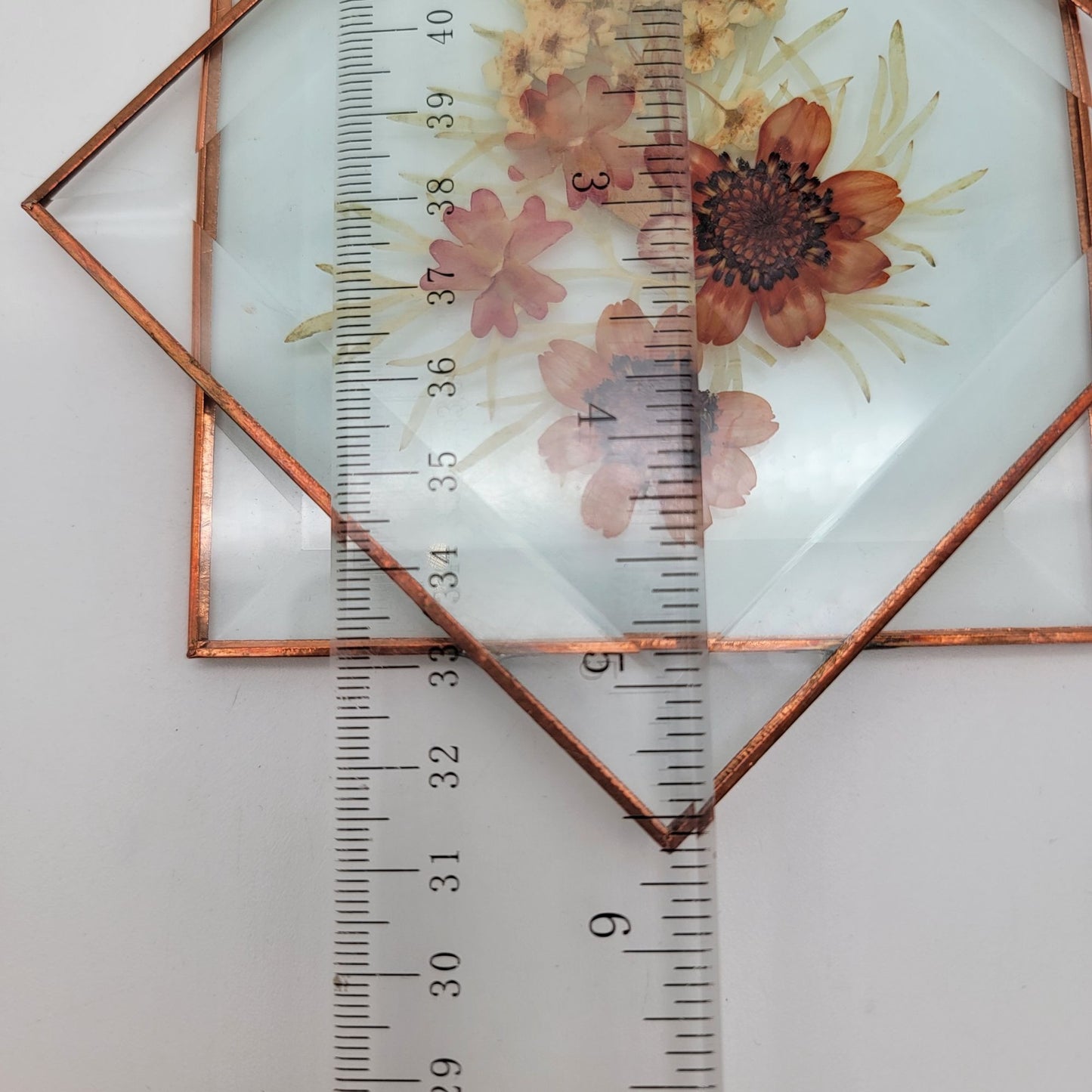 Vintage Pressed Flowers Stained Glass Suncatcher