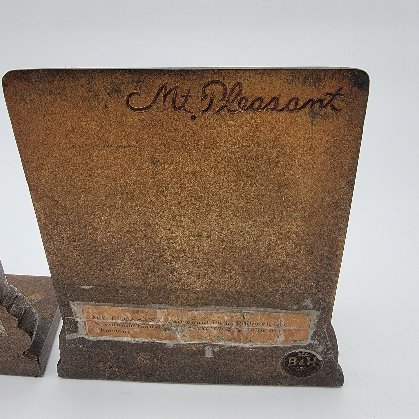 Antique Bradley & Hubbard Mt. Pleasant and Bramshill Bronze Bookends
