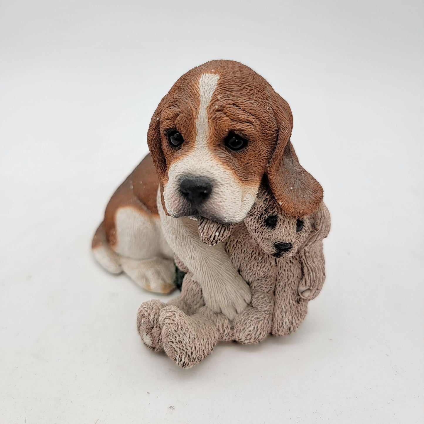 Living Stone Beagle Puppy & Bunny Figurine