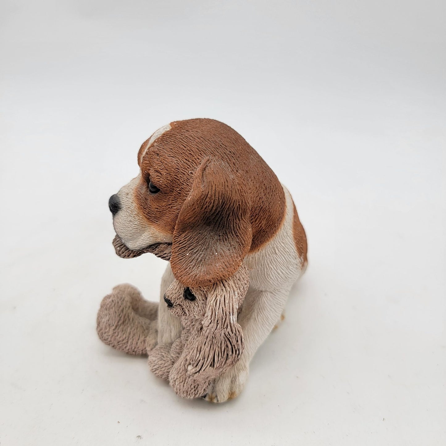 Living Stone Beagle Puppy & Bunny Figurine