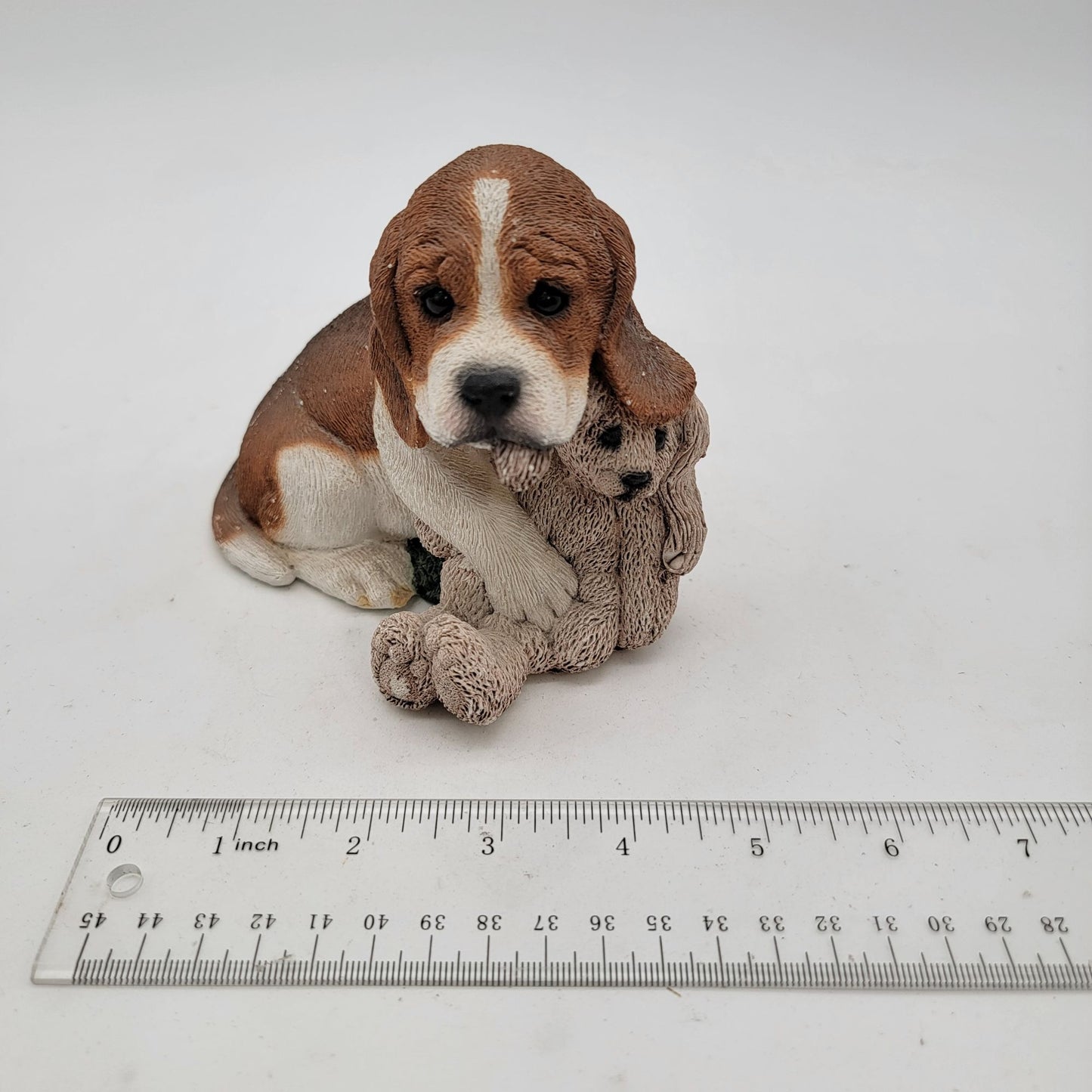 Living Stone Beagle Puppy & Bunny Figurine