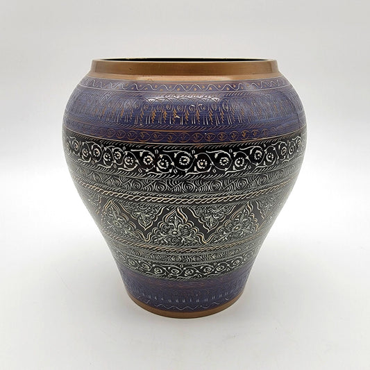 Vintage Middle Eastern Nakshiwork Lacquer Wood Vase