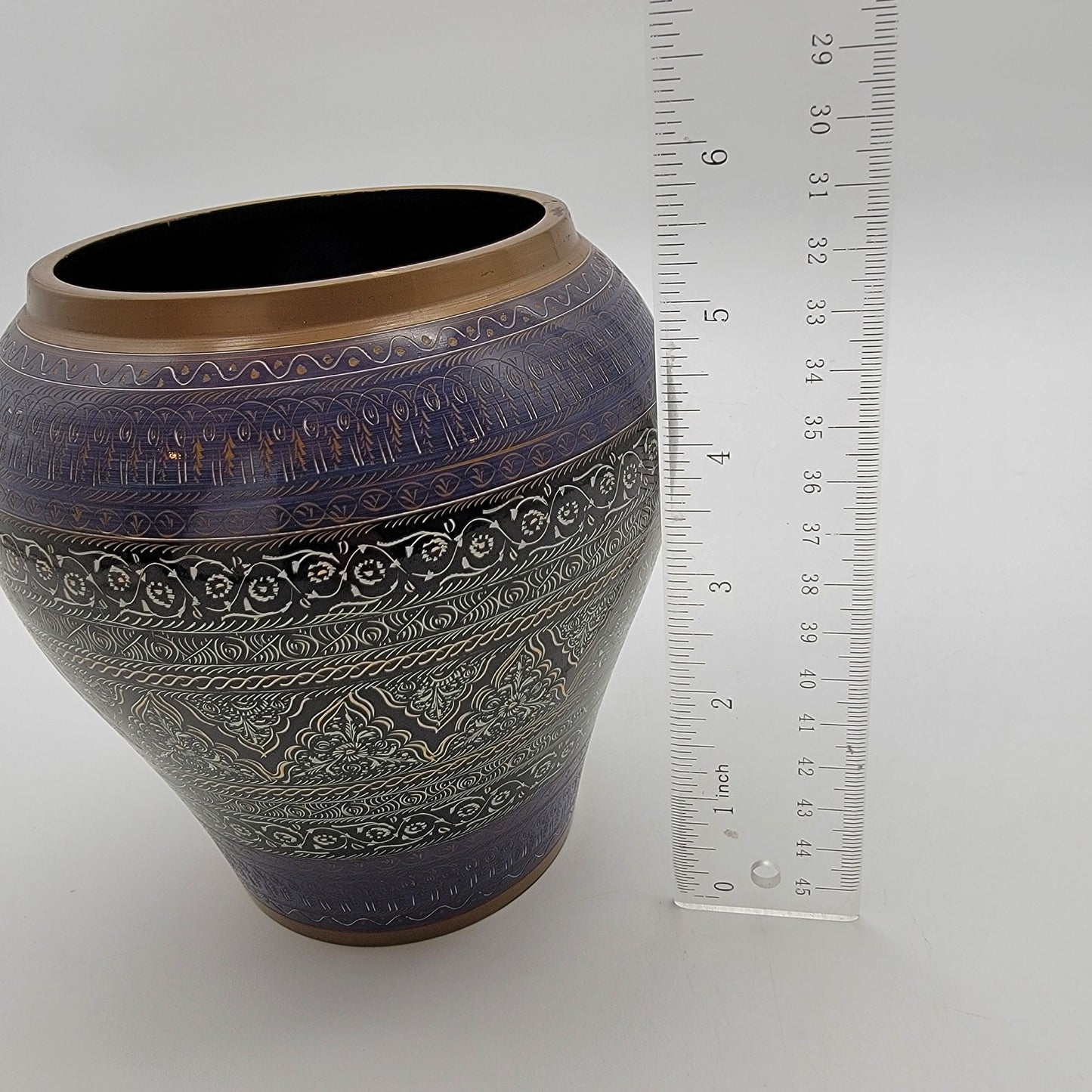 Vintage Middle Eastern Nakshiwork Lacquer Wood Vase