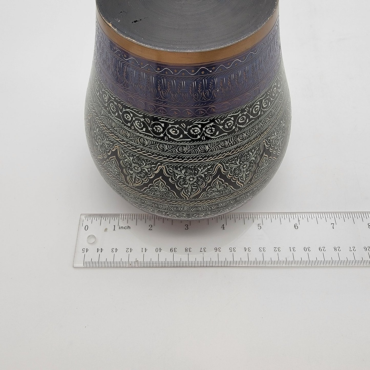 Vintage Middle Eastern Nakshiwork Lacquer Wood Vase