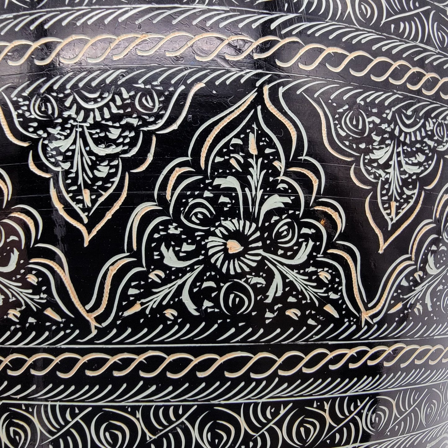 Vintage Middle Eastern Nakshiwork Lacquer Wood Vase