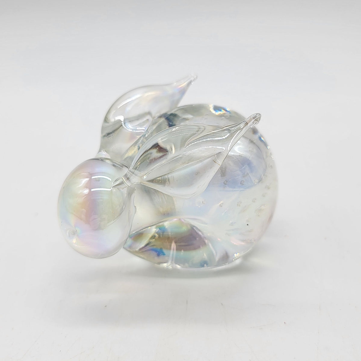 Vintage Pele Iridescent Glass Rabbit Figurine