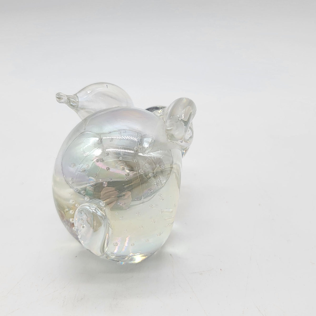 Vintage Pele Iridescent Glass Rabbit Figurine