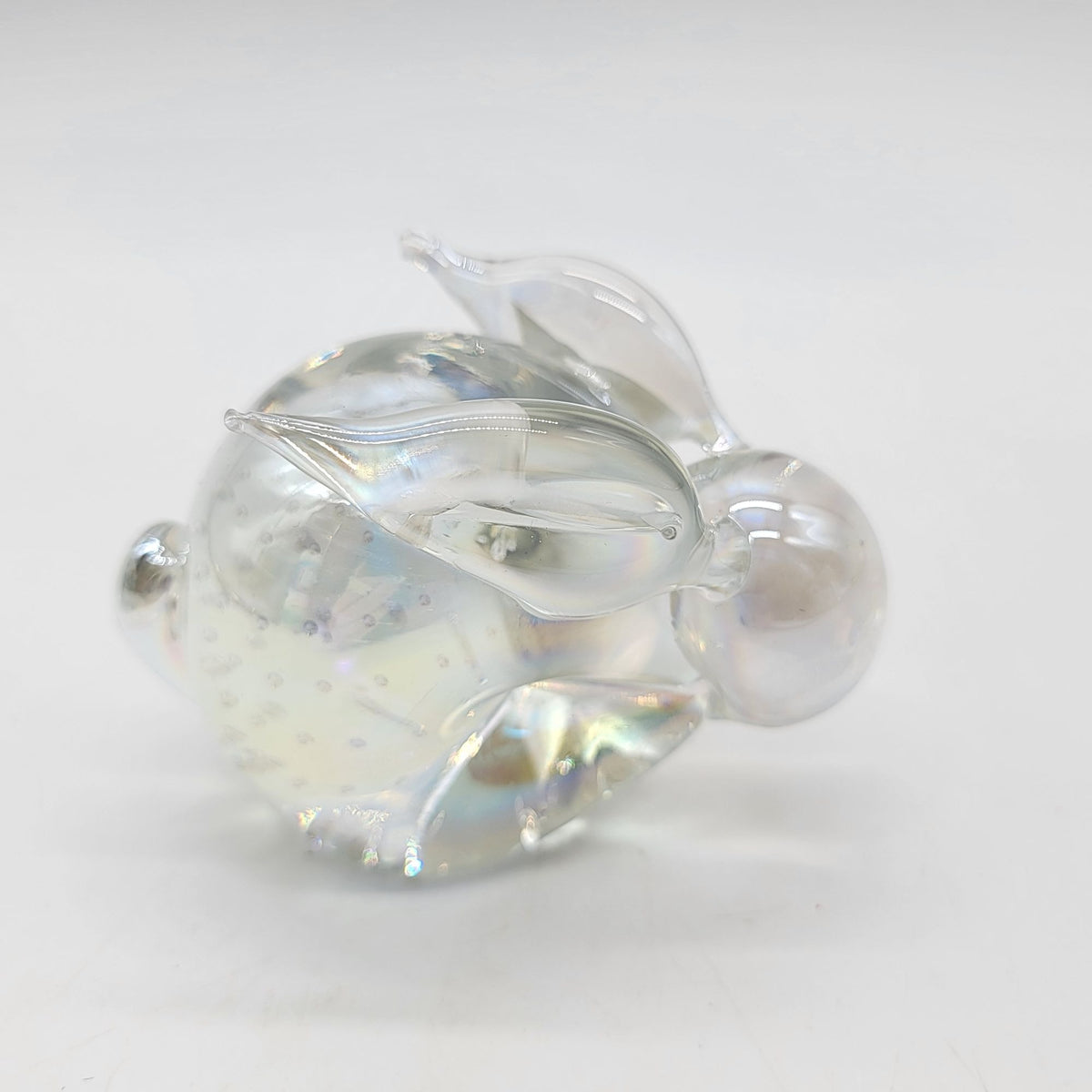 Vintage Pele Iridescent Glass Rabbit Figurine