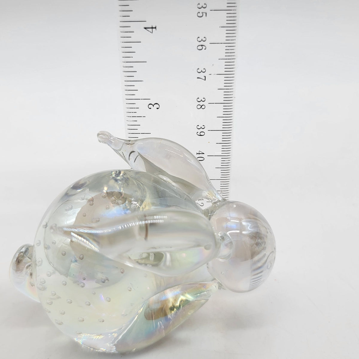 Vintage Pele Iridescent Glass Rabbit Figurine