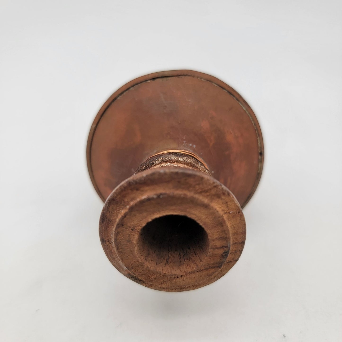 Antique Brass & Wood Lamp Chandelier Component With Chain