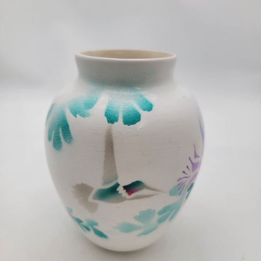 Vintage Navajo Pottery Vase with Hummingbird By M. Redhorse
