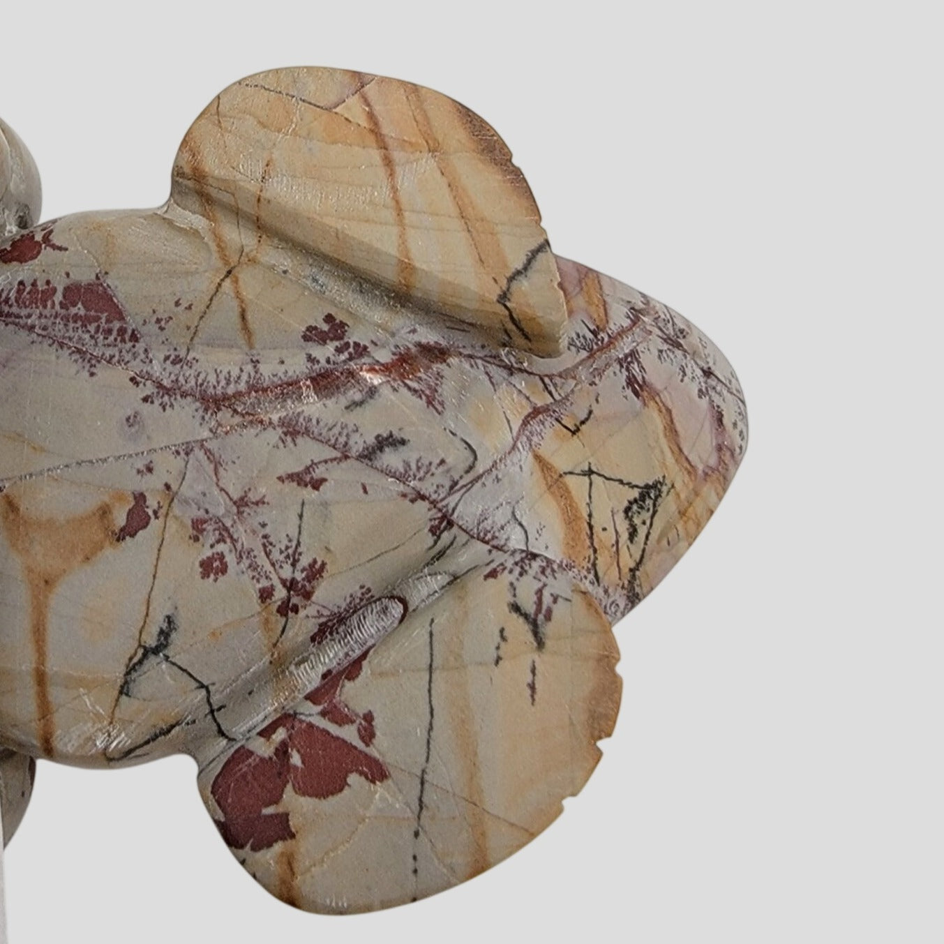 Hand-Carved  Natural Gemstone Mookaite Jasper Frog Sculpture