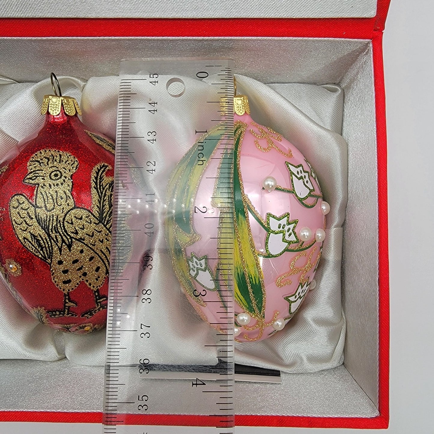 Joan Rivers Russian Imperial Faberge Glass Egg Ornament Set