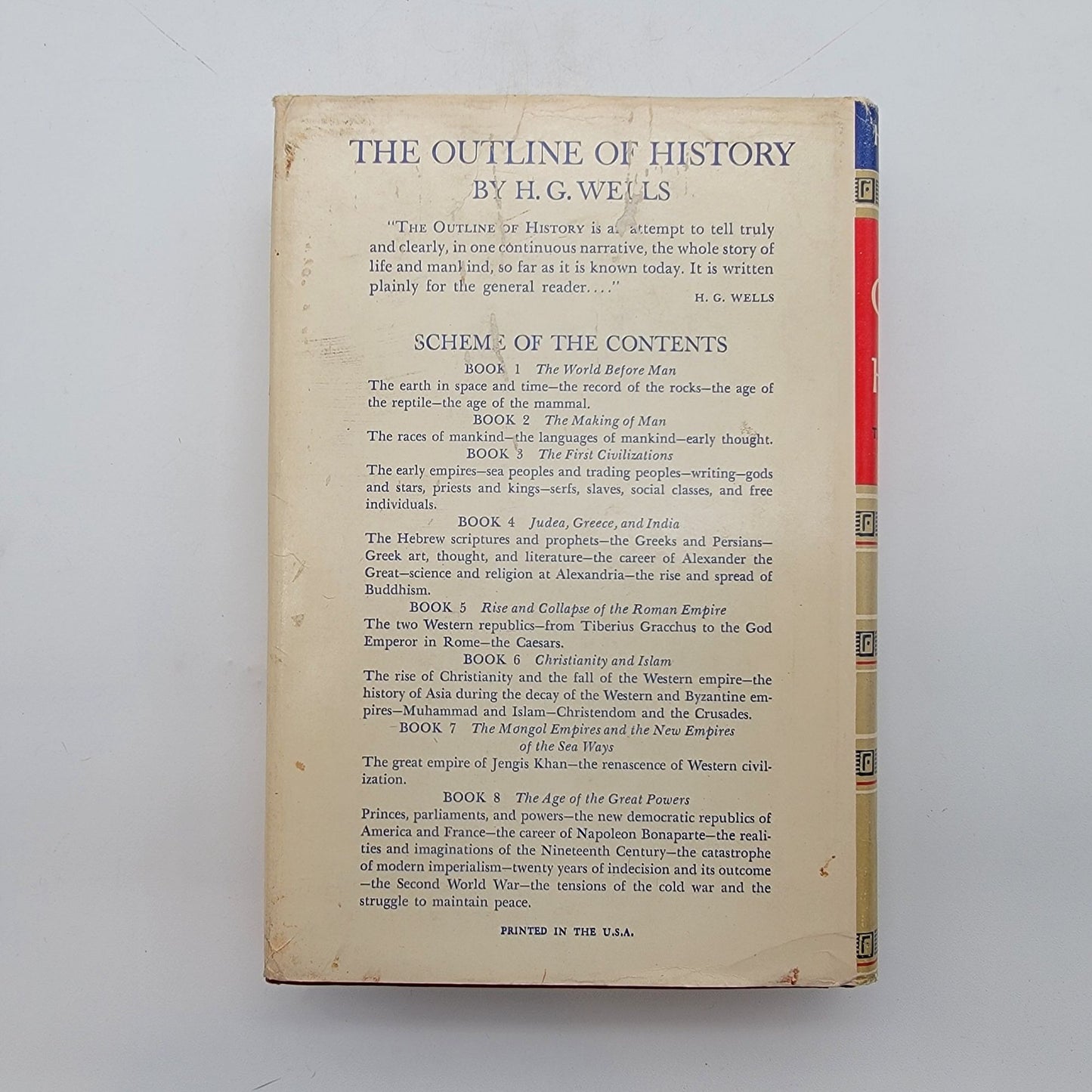 The Outline Of History By H.G. Wells Hard-Cover Book Volume I & II