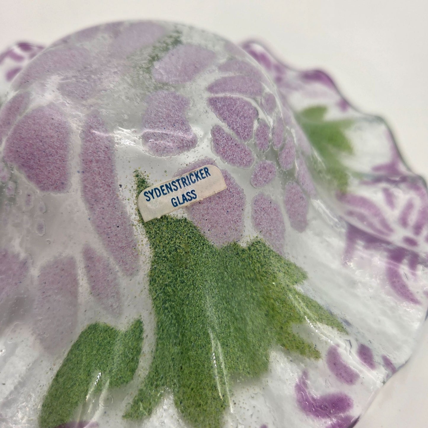 Sydenstricker Fused Glass Purple Floral Bowl