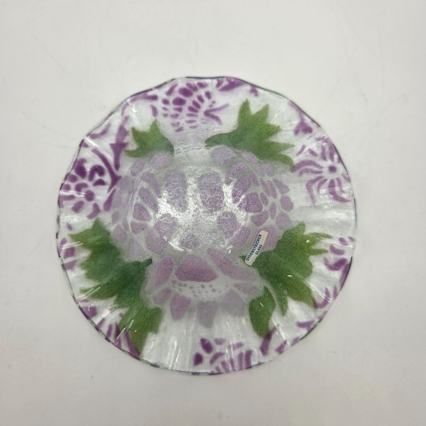 Sydenstricker Fused Glass Purple Floral Bowl