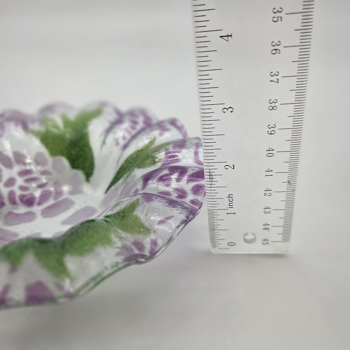 Sydenstricker Fused Glass Purple Floral Bowl