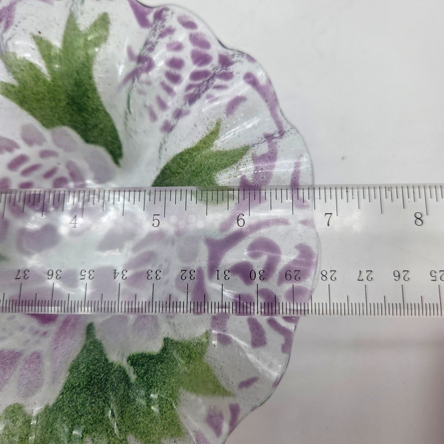 Sydenstricker Fused Glass Purple Floral Bowl
