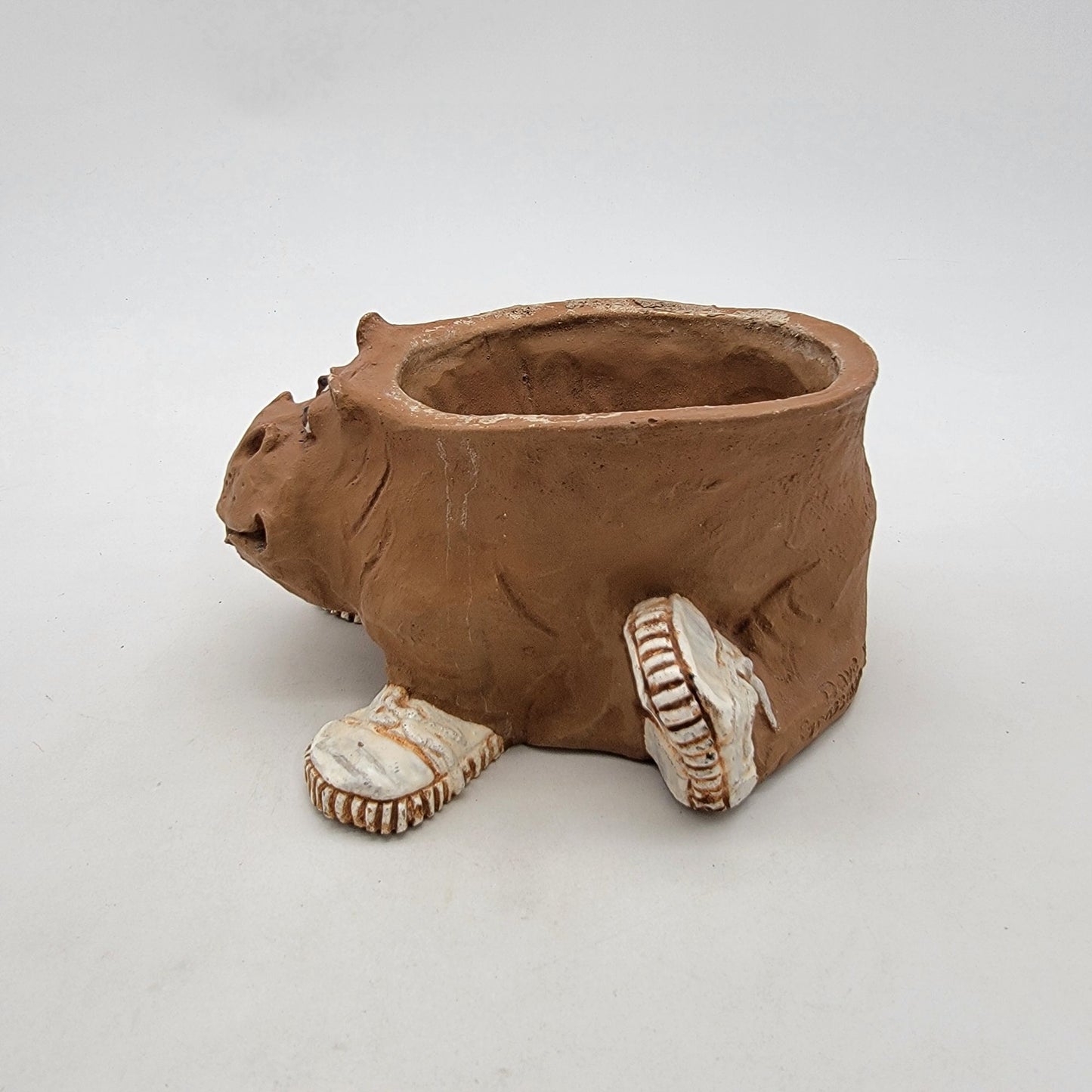 Vintage 1973 Dave Grossman Art Pottery Hippo Planter